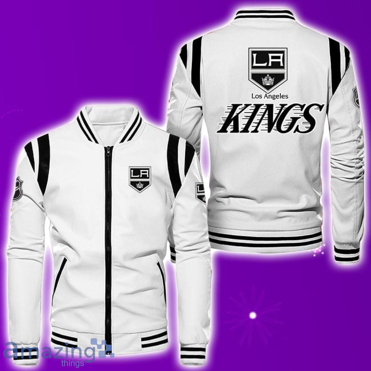Los Angeles Kings Leather Bomber Jacket Best Gift For Men And Women Fans image Los Angeles Kings Leather Bomber Jacket Best Gift For Men And Women Fans Product Photo 2