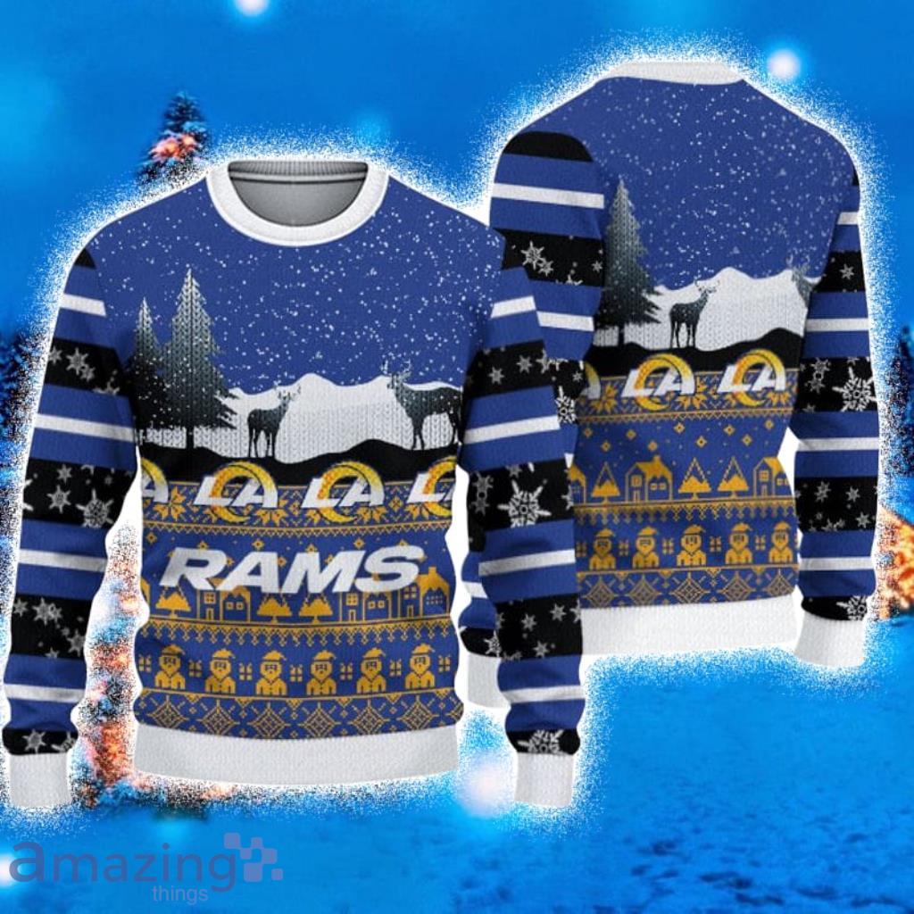 3D Print Los Angeles Rams Sweater NFL Football Fans Ugly Christmas Sweater  Christmas Gift For Men And Women