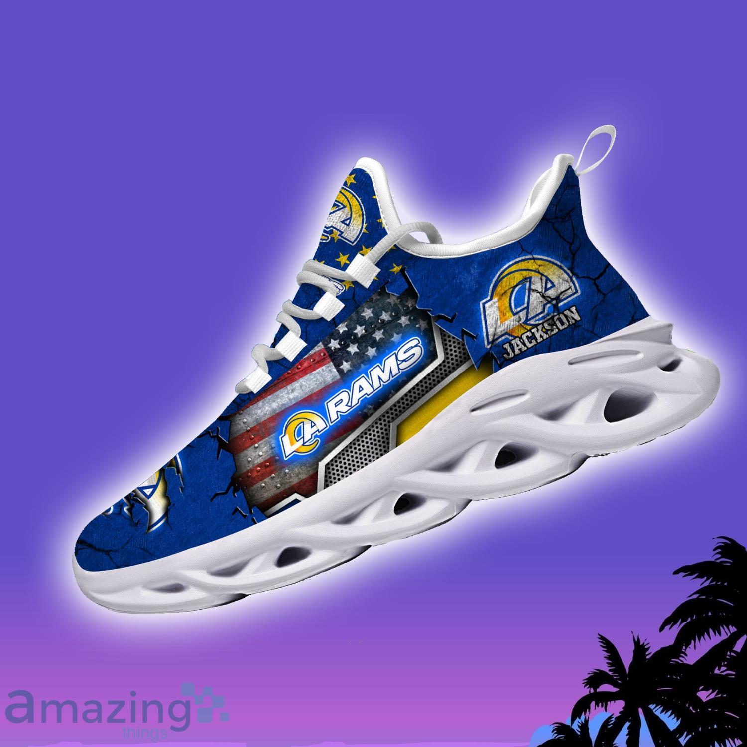 Los Angeles Rams NFL Sneakers Custom Name Ultra Max Soul Shoes For Fans