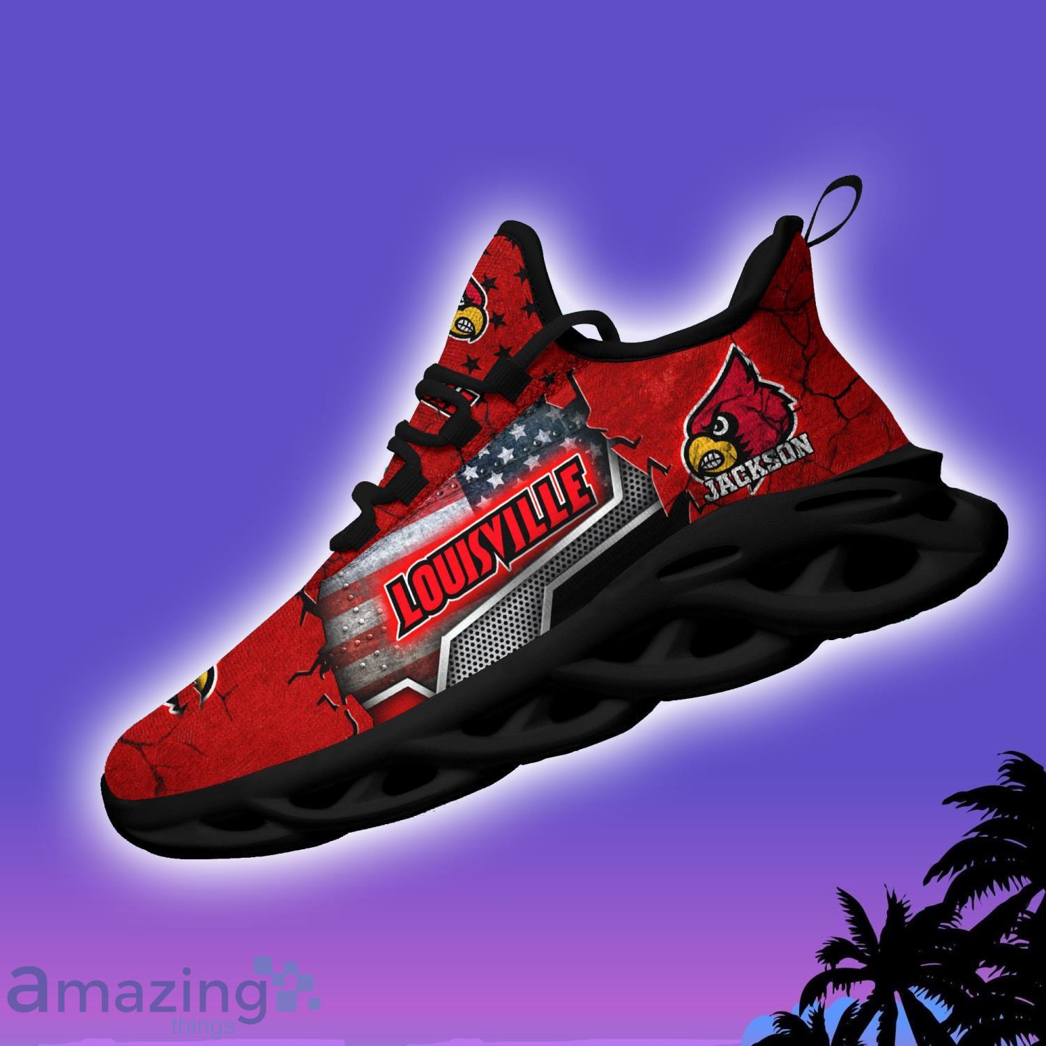 NCAA Louisville Cardinals Max Soul Shoes Running Sneakers For Fans