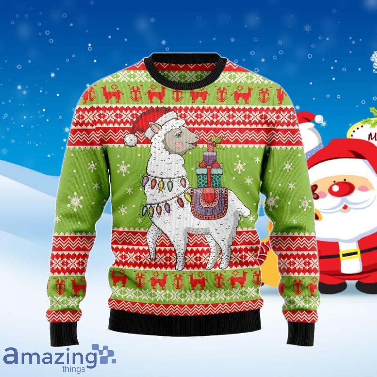 Love Llama Ugly Christmas Sweater Best Gift For Men And Women Product Photo 1