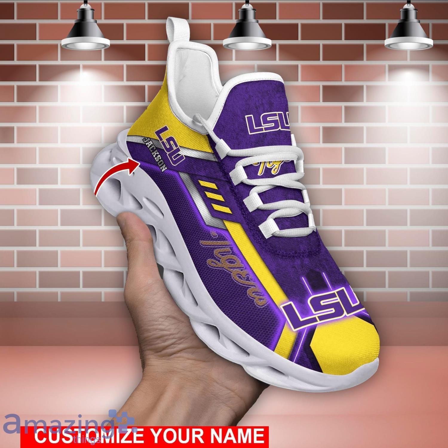 LSU TIGERS NCAA1 Max Soul Shoes Custom Name Sports Sneakers For Fans Product Photo 1