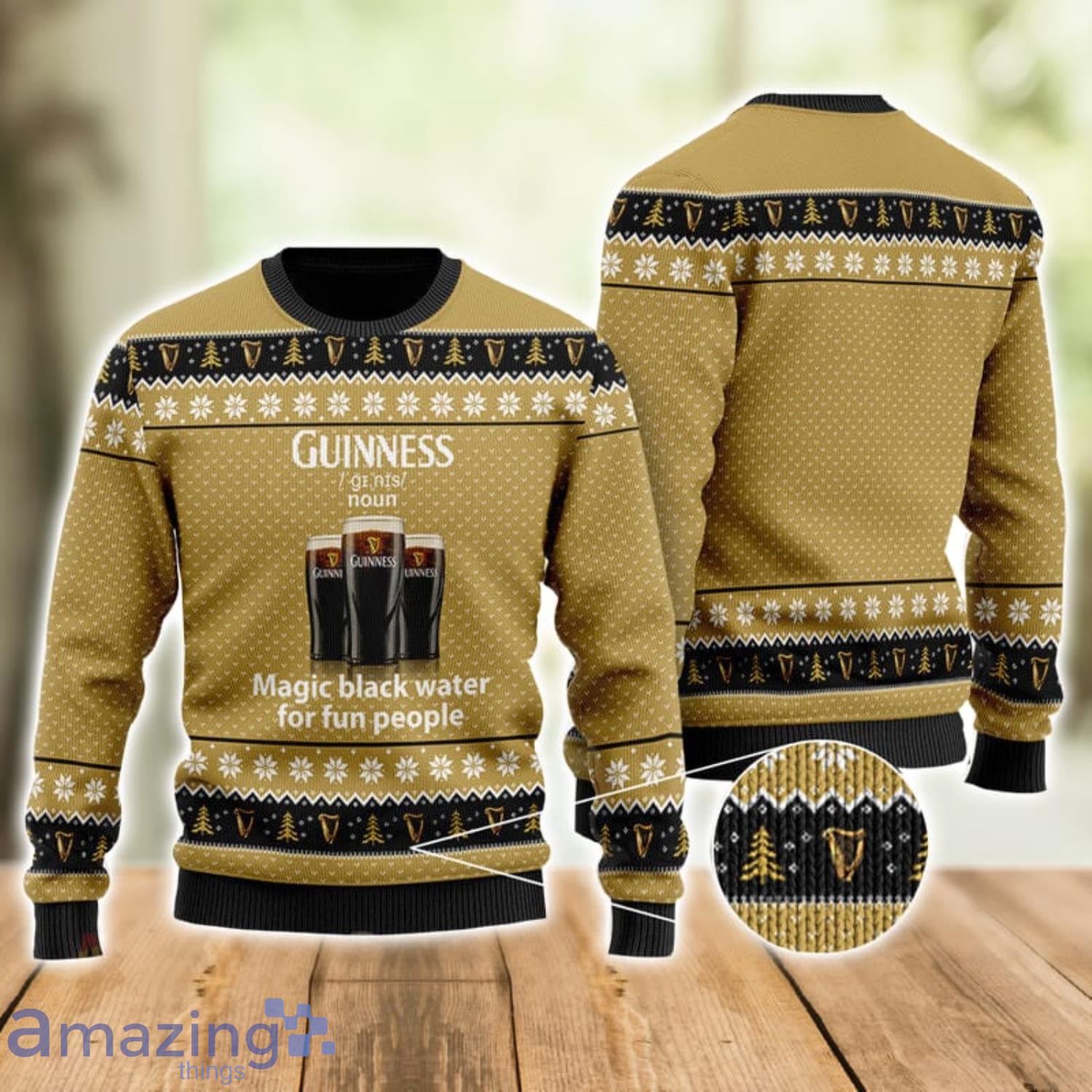 Magic Black Water Guinness Ugly Christmas Sweater Xmas Gift Men And Women Christmas Sweater Product Photo 1