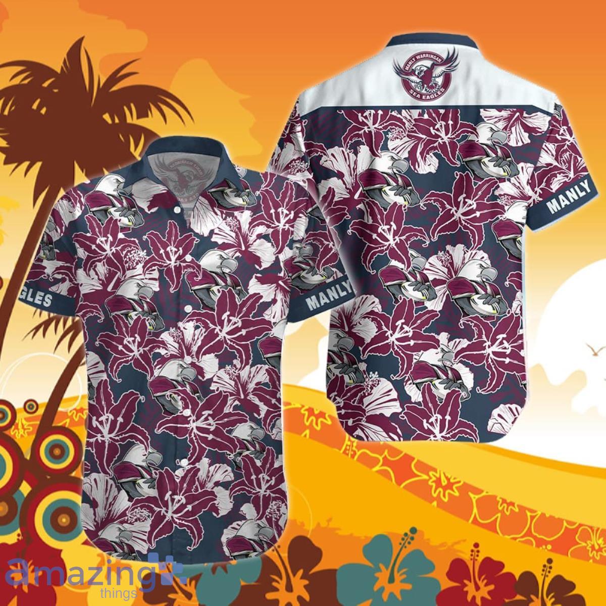 Manly Sea Eagles NRL Hawaiian Shirt mascot Best Gift image Manly Sea Eagles NRL Hawaiian Shirt mascot Best Gift Product Photo 1