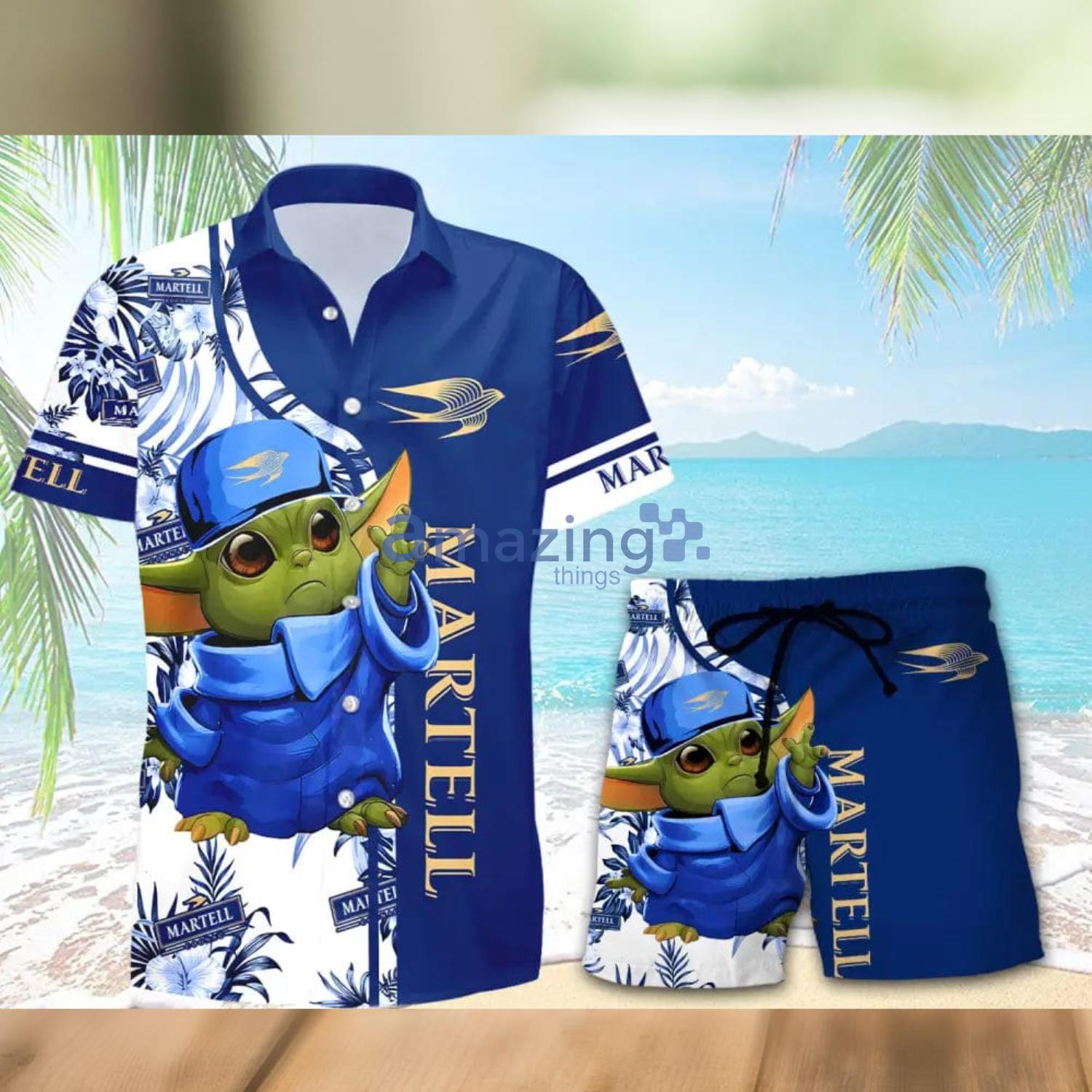Martell Cognac Baby Yoda Lover Hawaiian Shirt And Shorts Aloha Summer Gift For Men And Women Product Photo 1