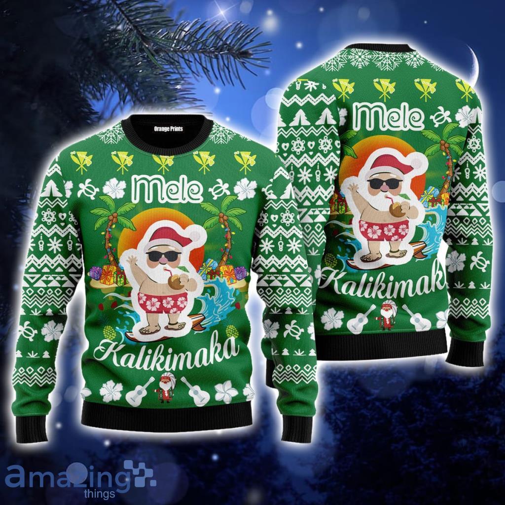 Fun Costumes Mele Kalikimaka Surfing Santa Ugly Christmas Sweater For