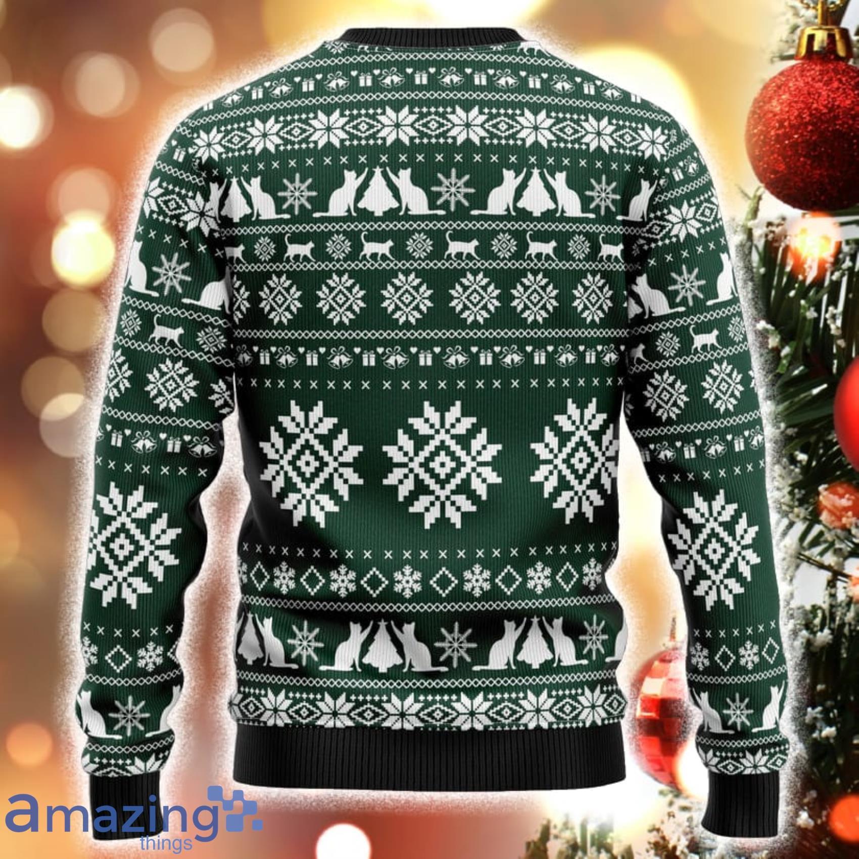 Meowy Christmas Cat Wearing Sunglass Christmas 3D Sweater Product Photo 1