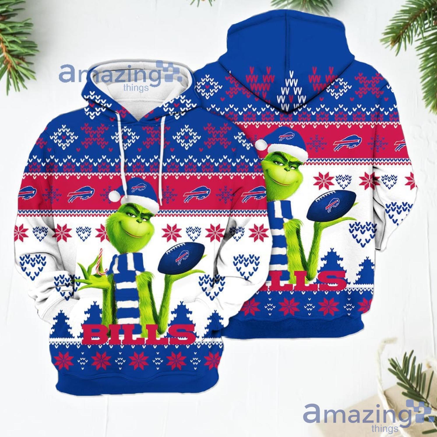 Men And Women Christmas Gift NFL Buffalo Bills Cute 12 Grinch Face