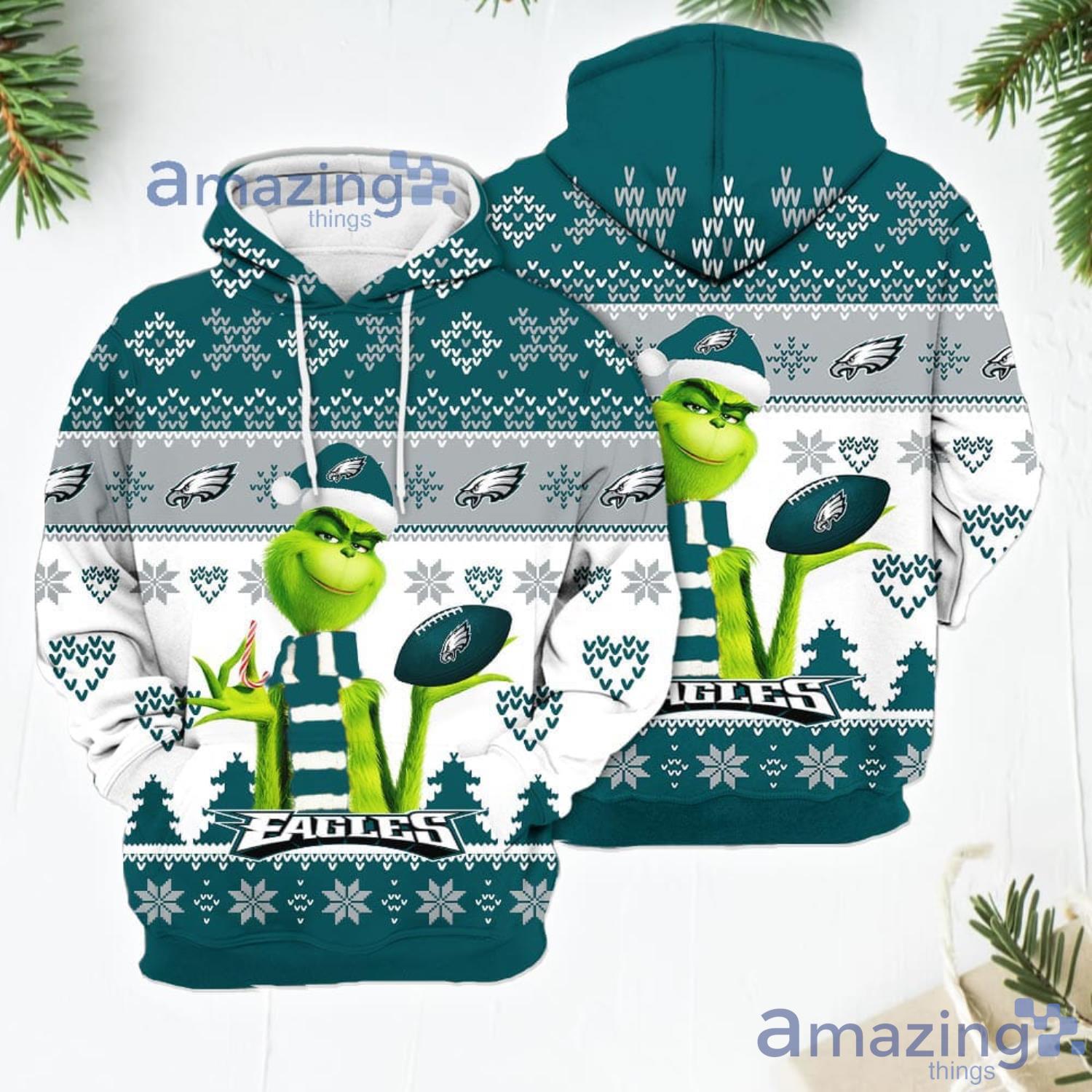 Philadelphia Eagles Grinch Christmas 3D Hoodie