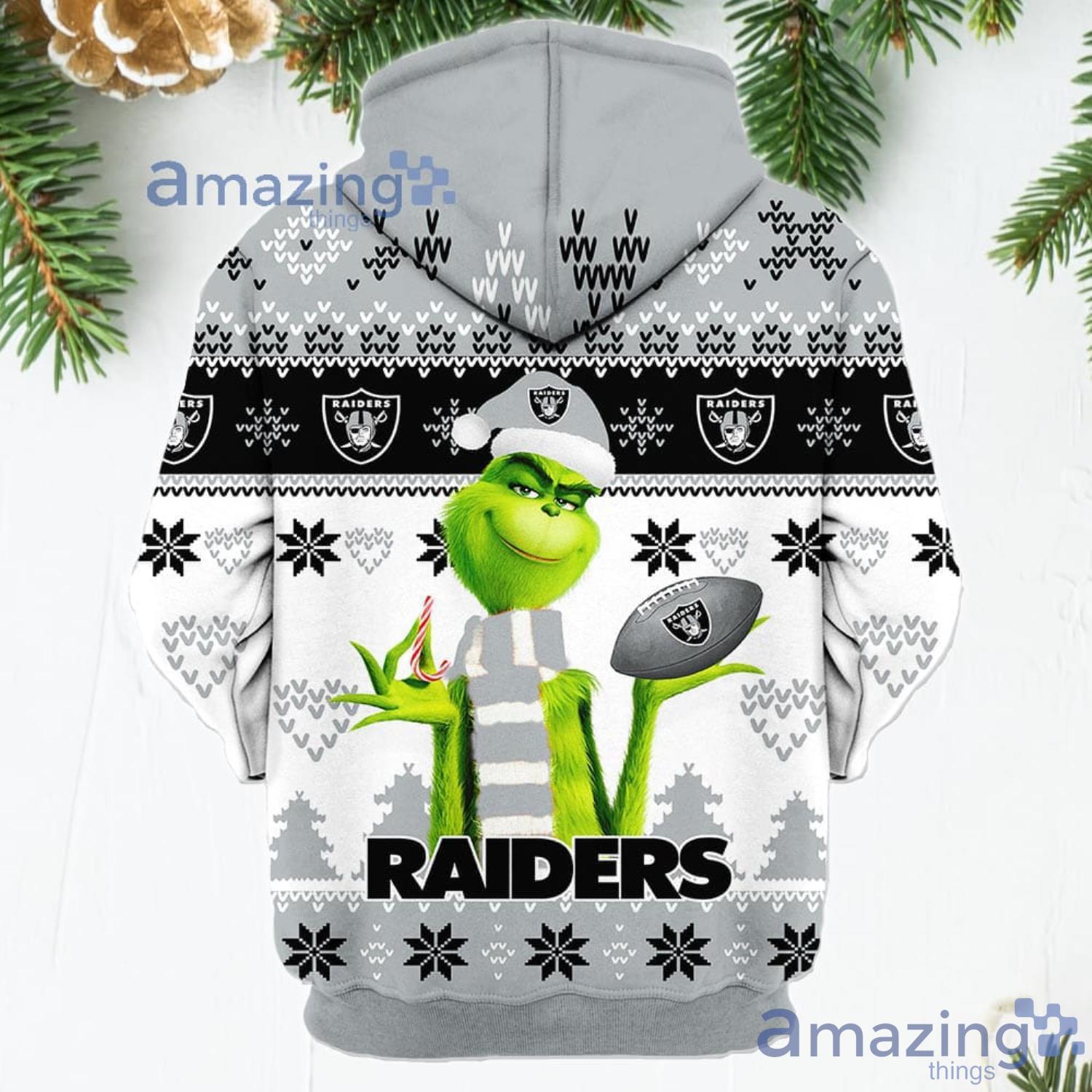 Merry Christmas 2023 Super Bowl American Grinch Cute Raiders 3D