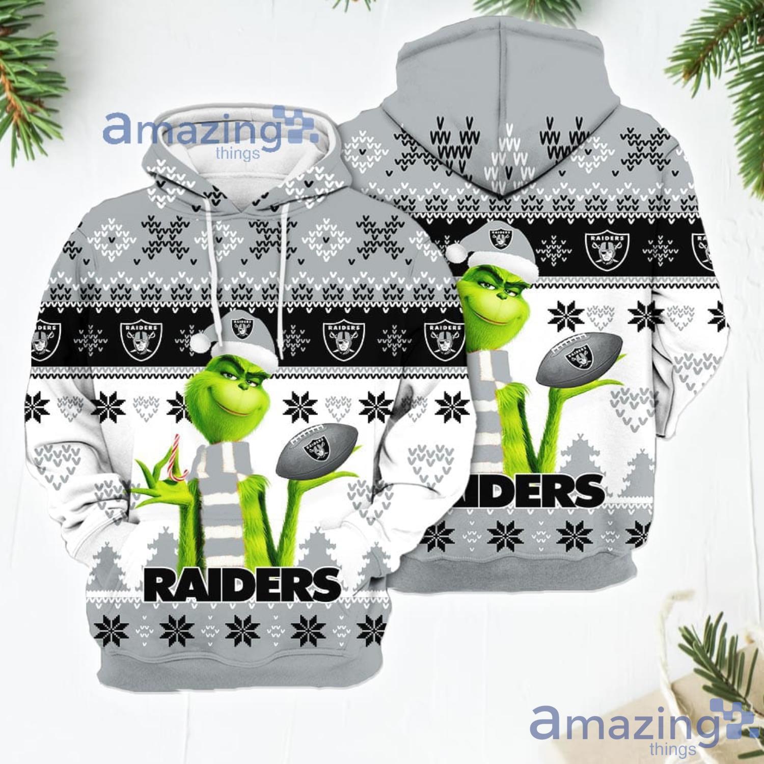 Merry Christmas 2023 Super Bowl American Grinch Cute Lions 3D Hoodie  Christmas Gift For Men Women