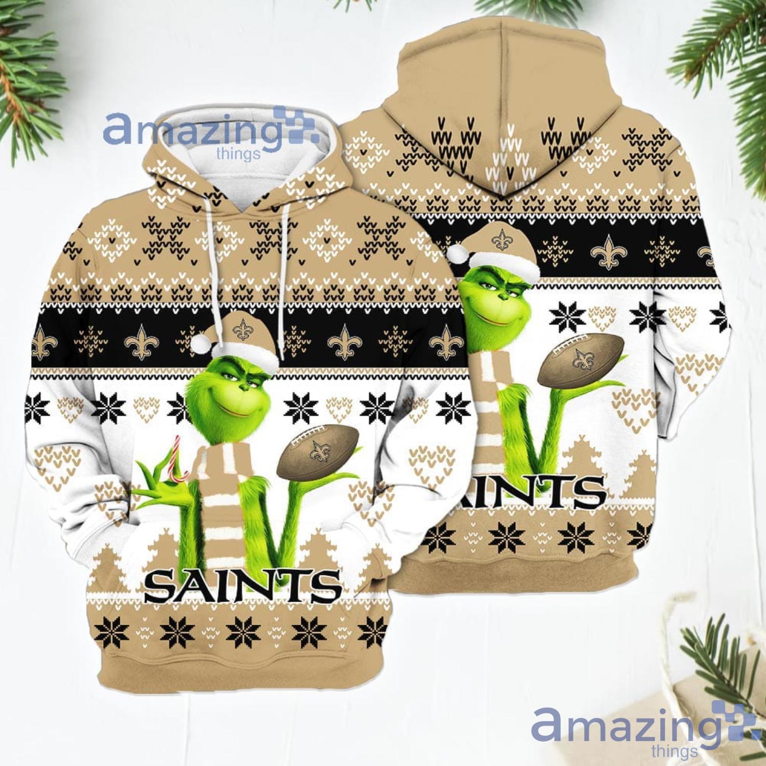 Merry Christmas 2023 Super Bowl American Grinch Cute Saints 3D