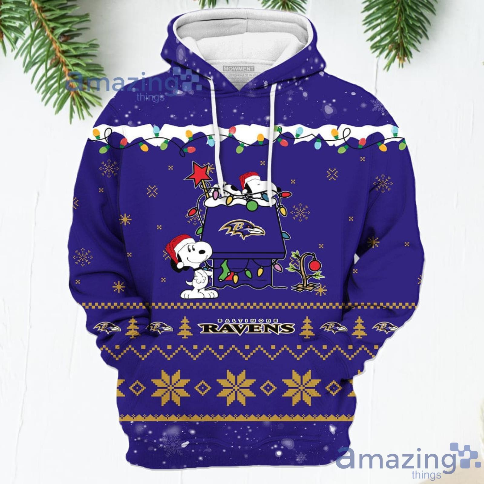 Snoopy Baltimore Ravens Christmas shirt, hoodie, sweater, long