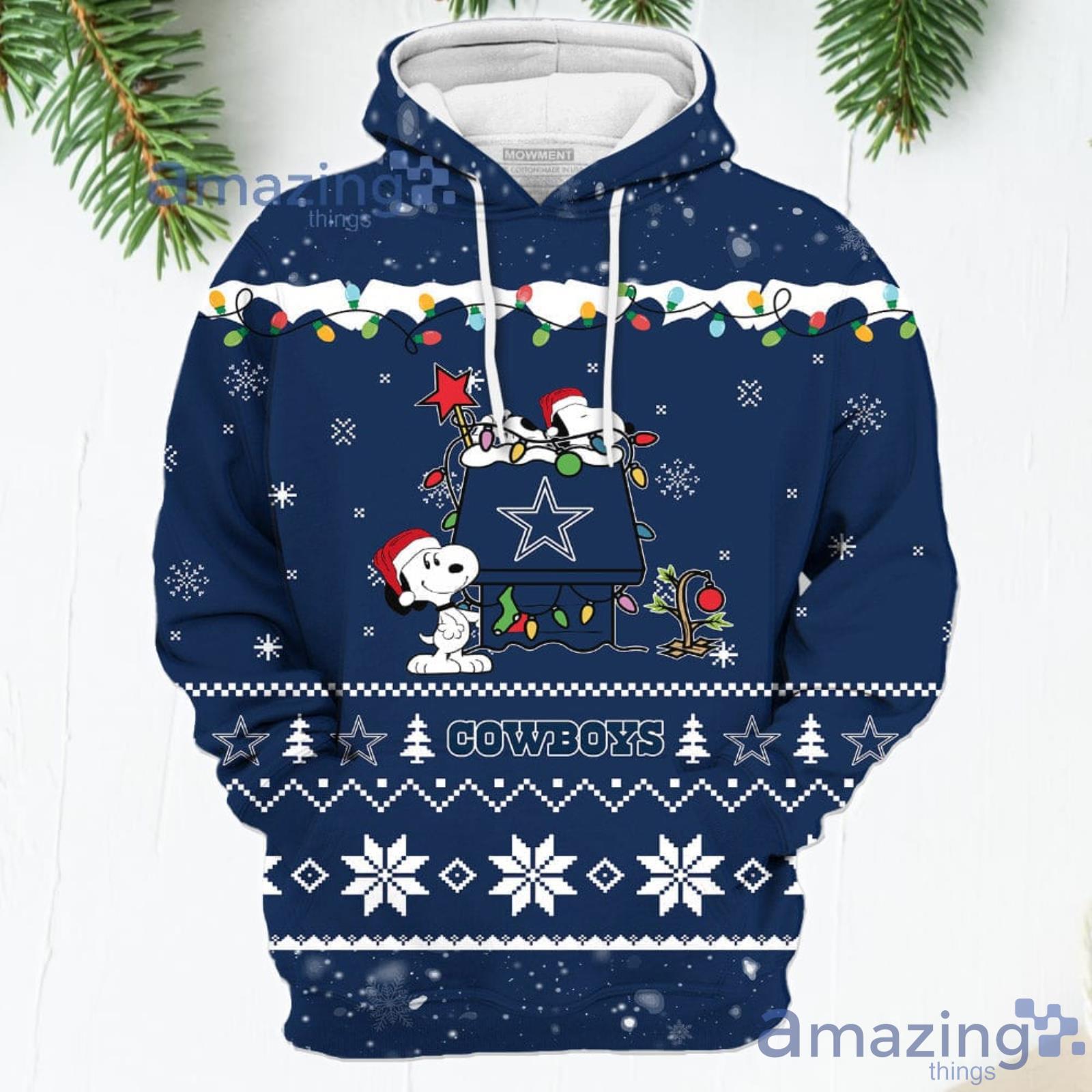 Merry Christmas Season Dallas Cowboys Snoopy 3D Hoodie Cute Christmas Gift  For Men And Women