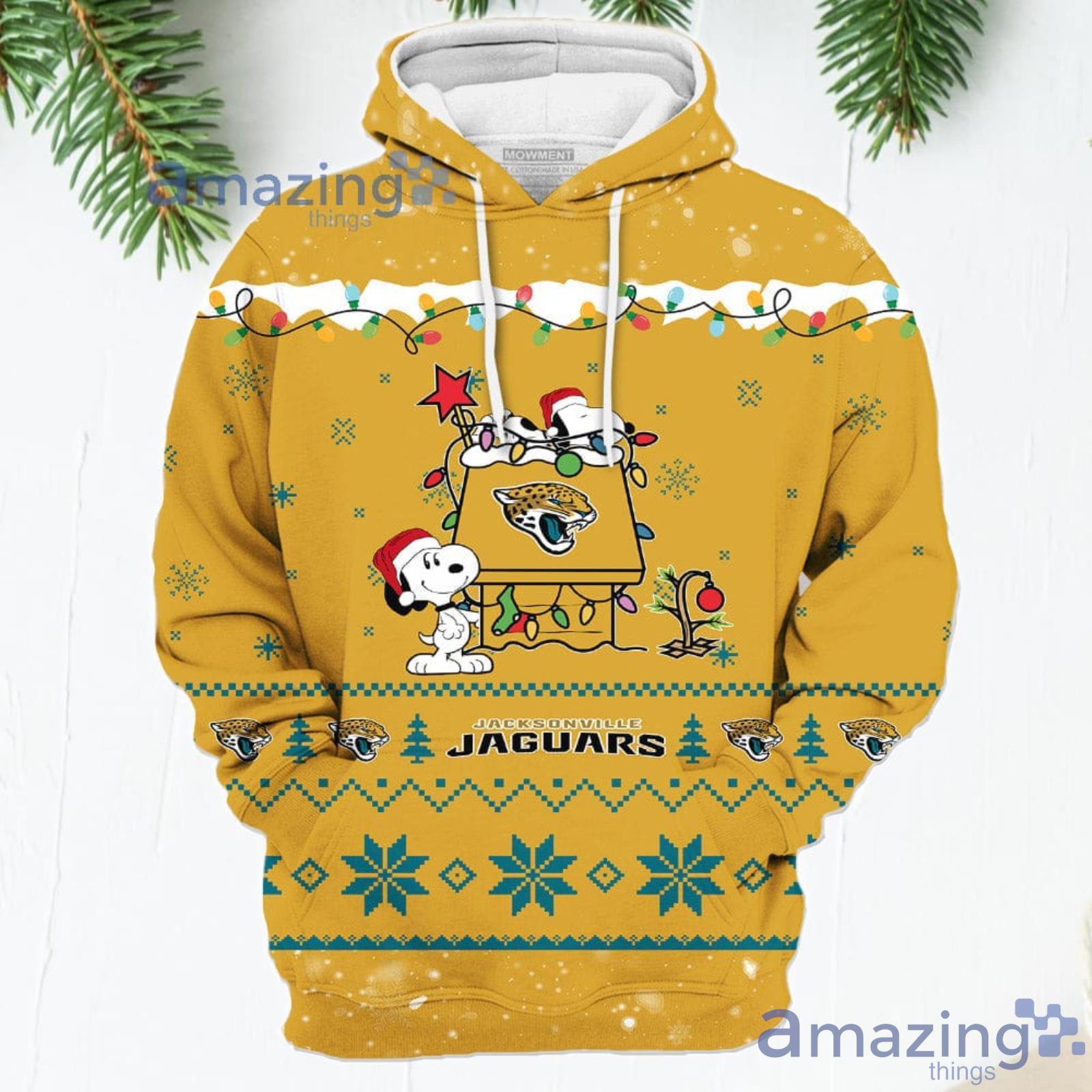 Merry Christmas Season Jacksonville Jaguars Snoopy 3D Hoodie Cute Christmas  Gift For Men And Women