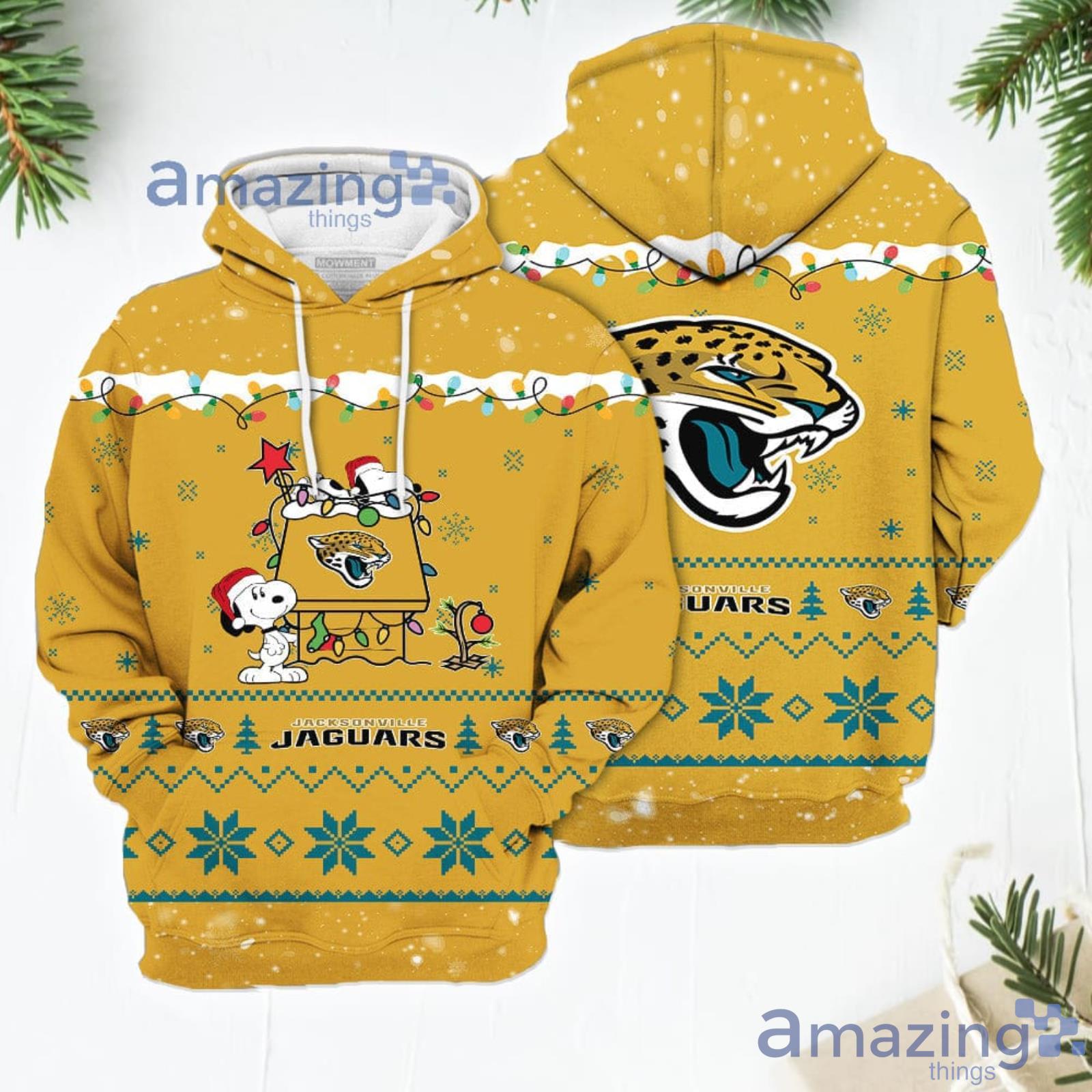 Merry Christmas Season Jacksonville Jaguars Snoopy 3D Hoodie Cute