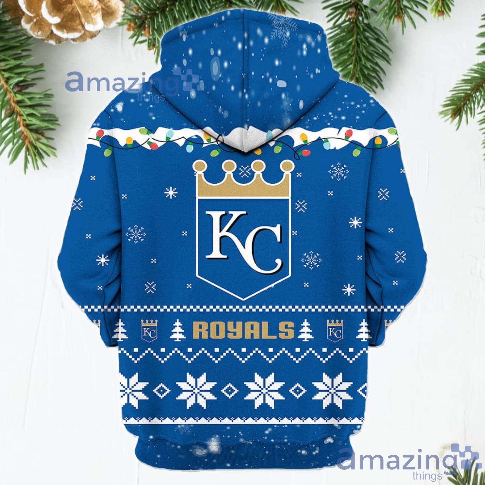 Mens Kansas City Royals Christmas Jumper Graphic Crew Sweatshirt