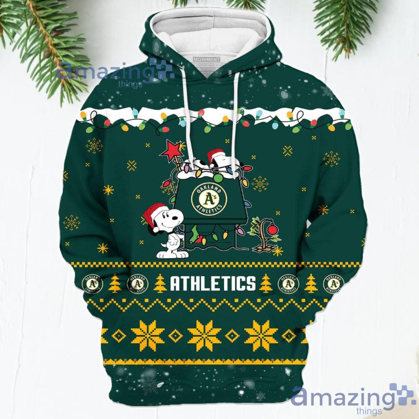 Oakland Athletics Snoopy Cute Heart American Sports Team Sweatshirt 3D  Sweater Unisex Christmas Gift - Freedomdesign