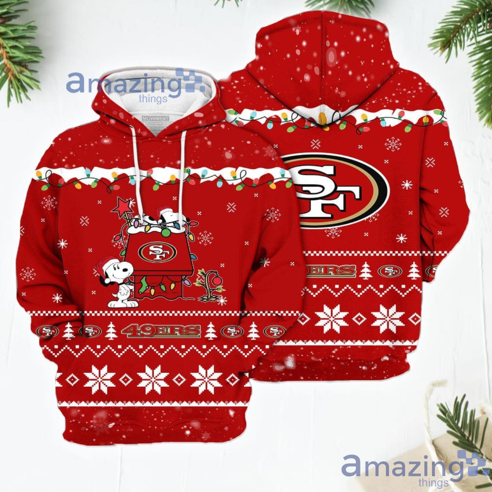 Merry Christmas Season San Francisco 49ers Snoopy 3D Hoodie Cute Christmas Gift For Men And Women Product Photo 1