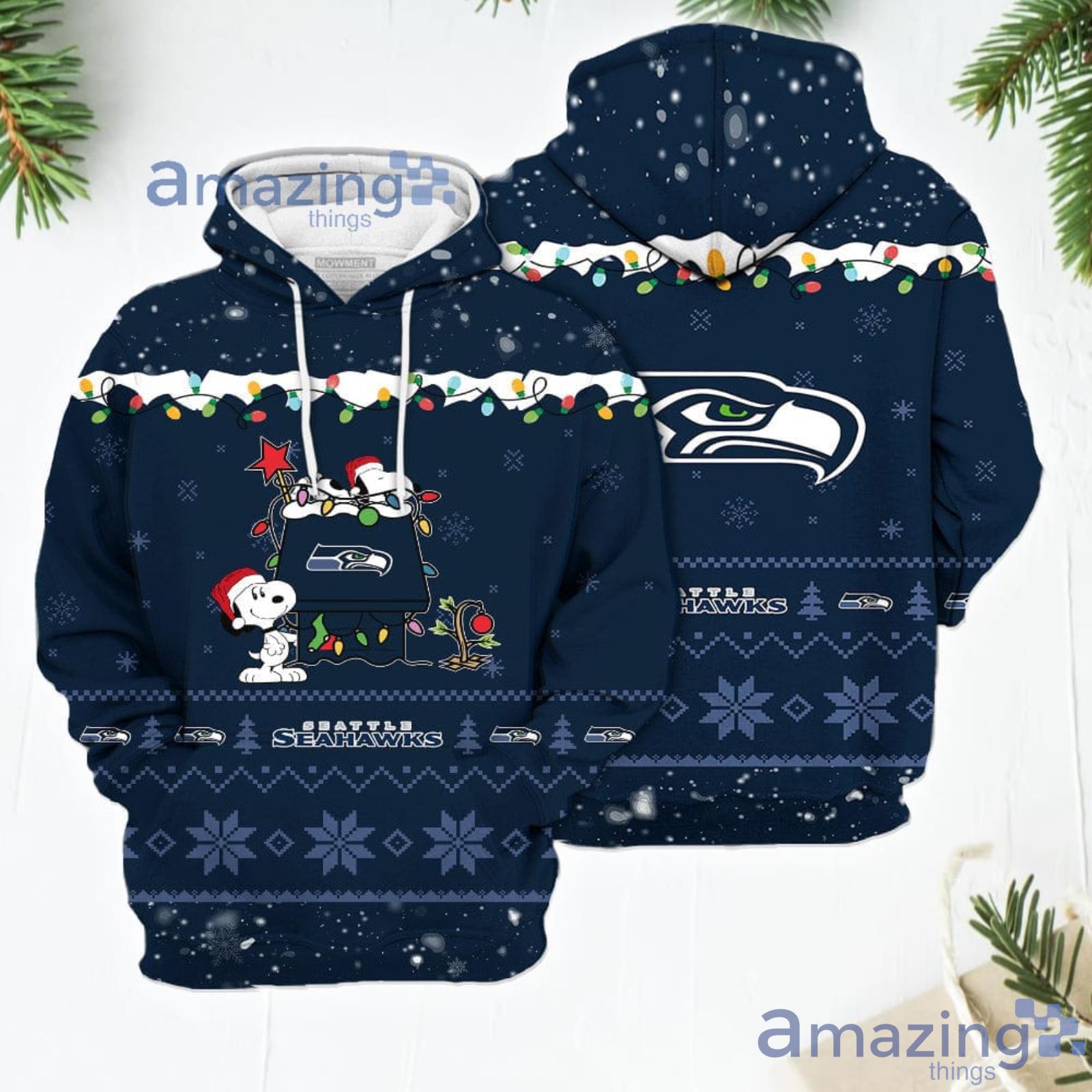 NFL Seattle Seahawks Men And Women Logo Go Hawks 3D Hoodie All Over Printed  - T-shirts Low Price