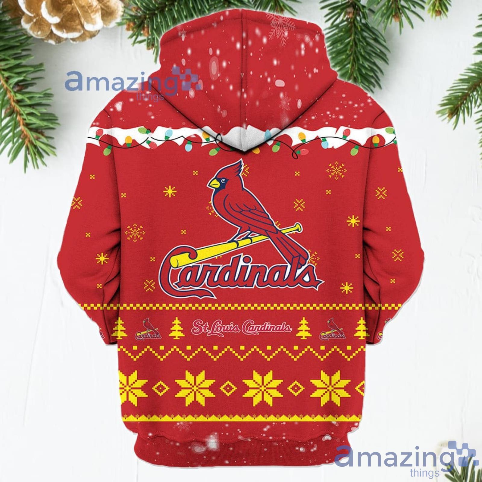 St Louis Cardinals Womens Hoodie 3D Christmas Pattern St Louis