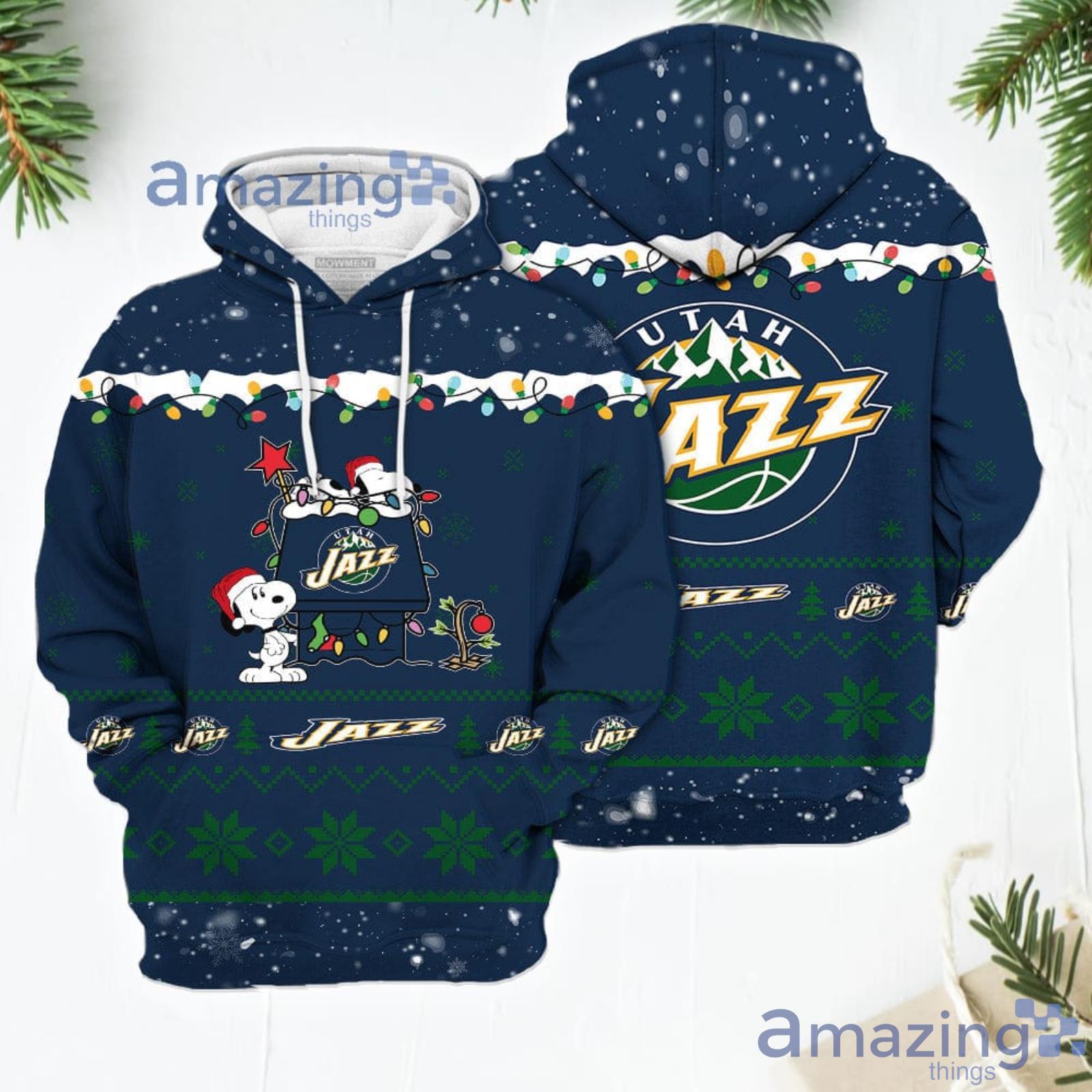 Merry Christmas Season Utah Jazz Snoopy 3D Hoodie Cute Christmas Gift For Men And Women Product Photo 1