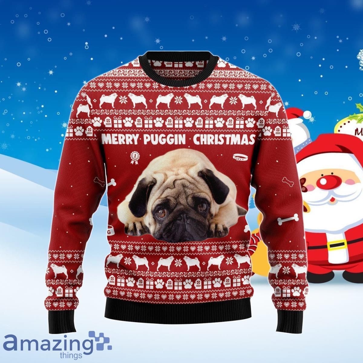Merry Puggin Christmas Ugly Christmas Sweater Special Gift For Men And Women Product Photo 1