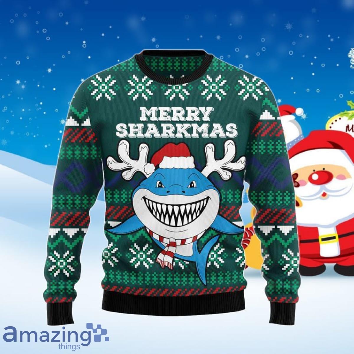 Merry Sharkmas Ugly Christmas Sweater Special Gift For Men And Women Product Photo 1