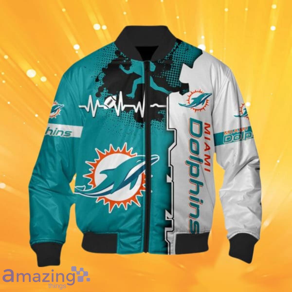 Miami Dolphins NFL Bomber Jacket Style Gift For Fans Product Photo 1