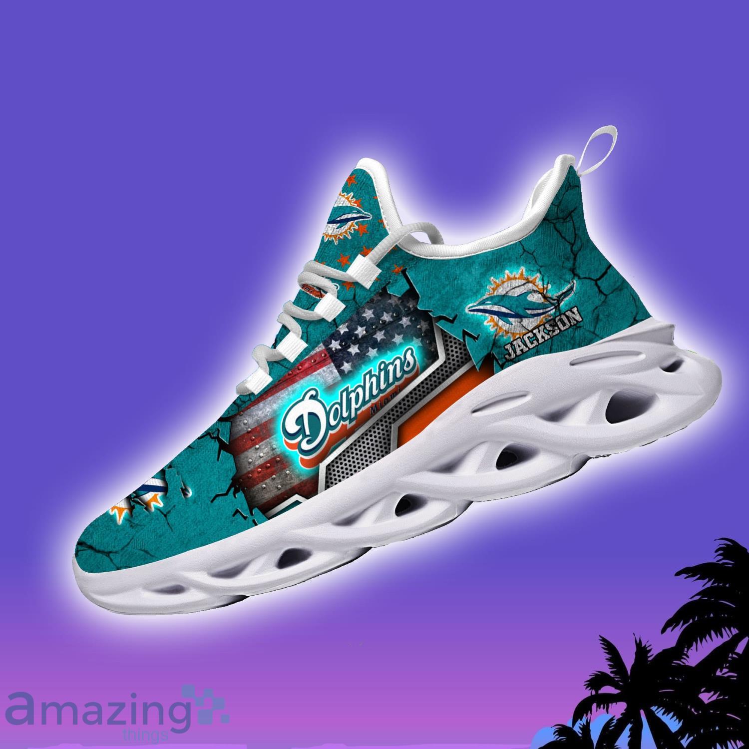 Miami Dolphins NFL Clunky Sneakers Custom Name Sport Max Soul Shoes For Fan