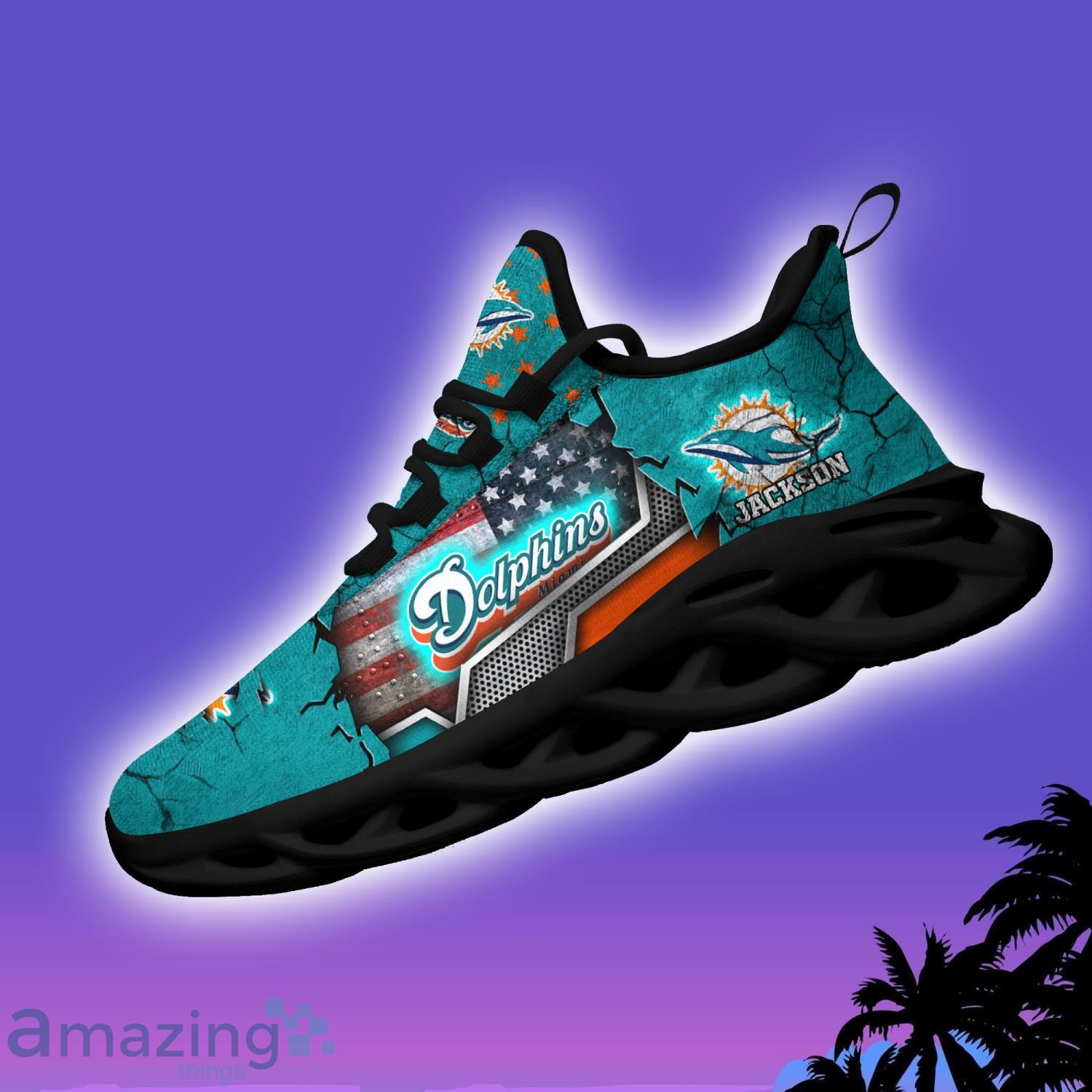 Miami Dolphins NFL Clunky Sneakers Max Soul Shoes - Growkoc