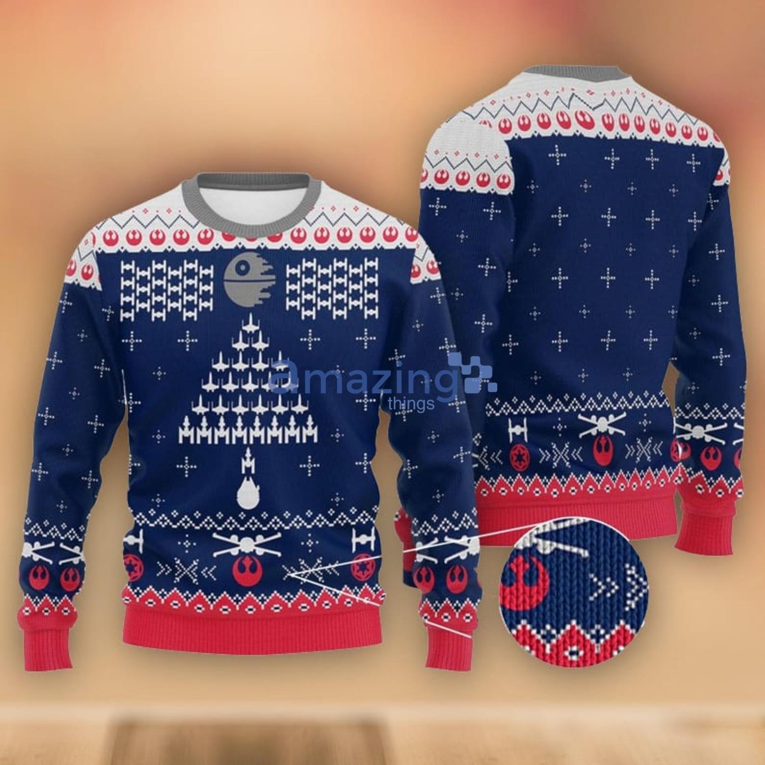 Millennium Falcon Ugly Christmas Gift Anakin Skywalker Christmas Sweater Product Photo 1