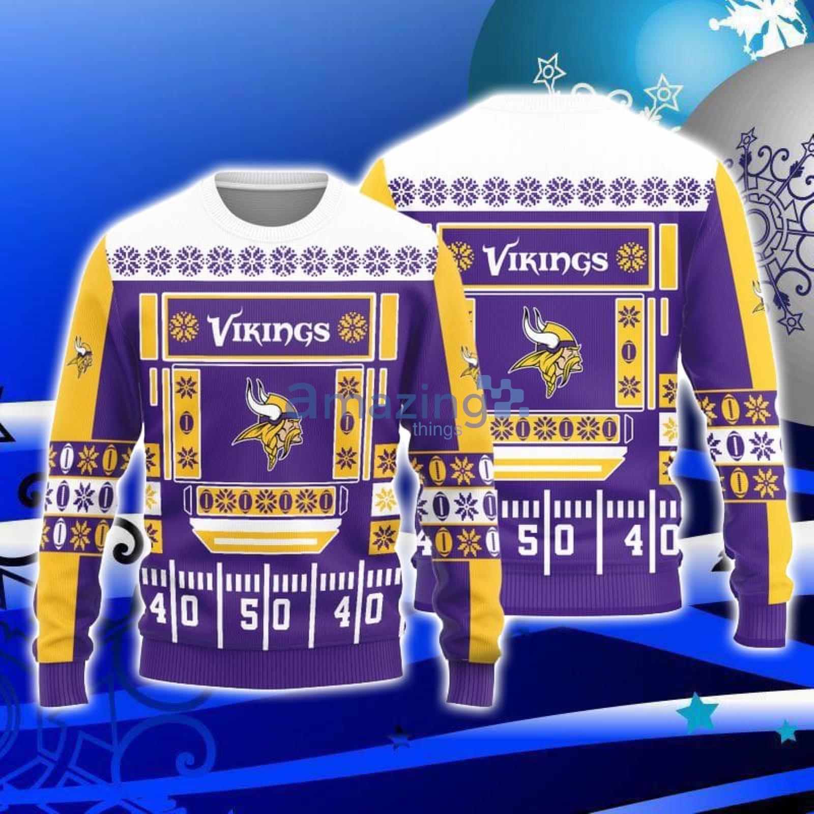 Christmas Gift Minnesota Vikings Christmas Snowflakes Pattern 3D