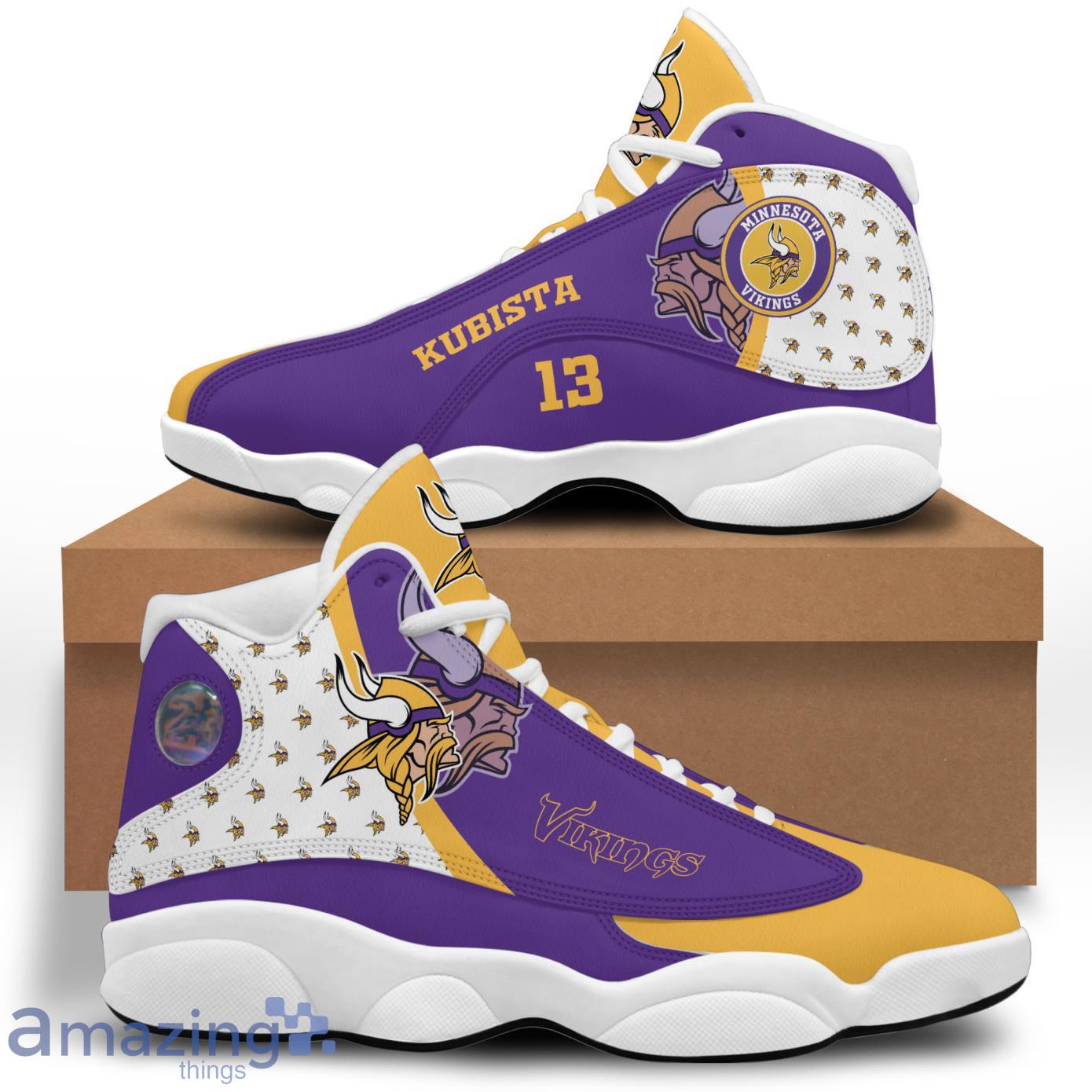 Custom Name Minnesota Vikings Jordan 13 Sneaker Shoes - Banantees