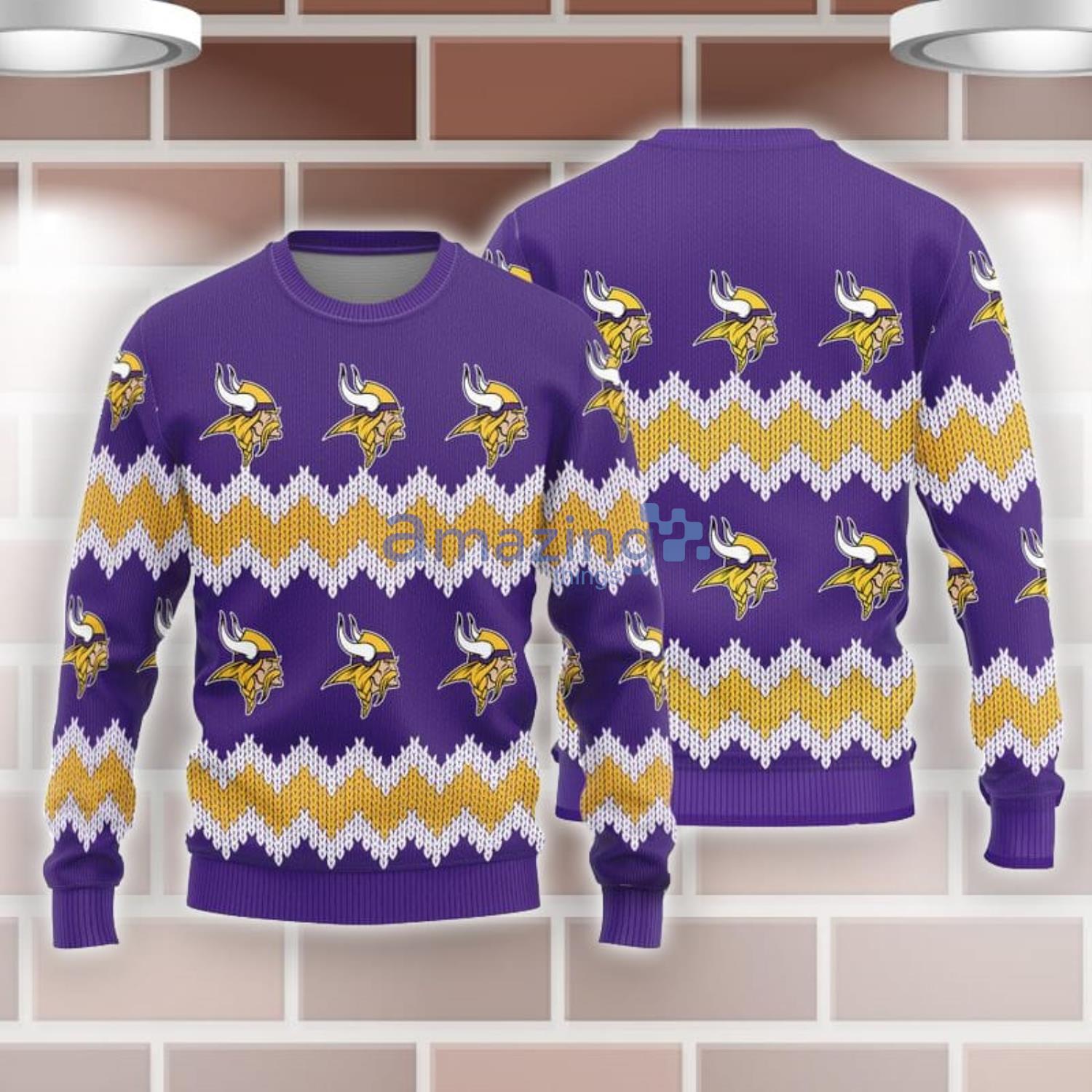 Women's Minnesota Vikings Purple Light-Up V-Neck Ugly Sweater