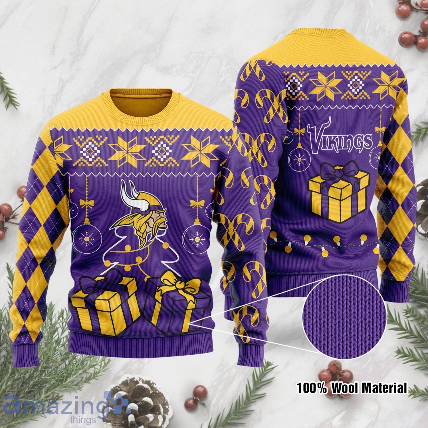 Minnesota Vikings NFL Big Logo Ugly Christmas Sweater Gift For