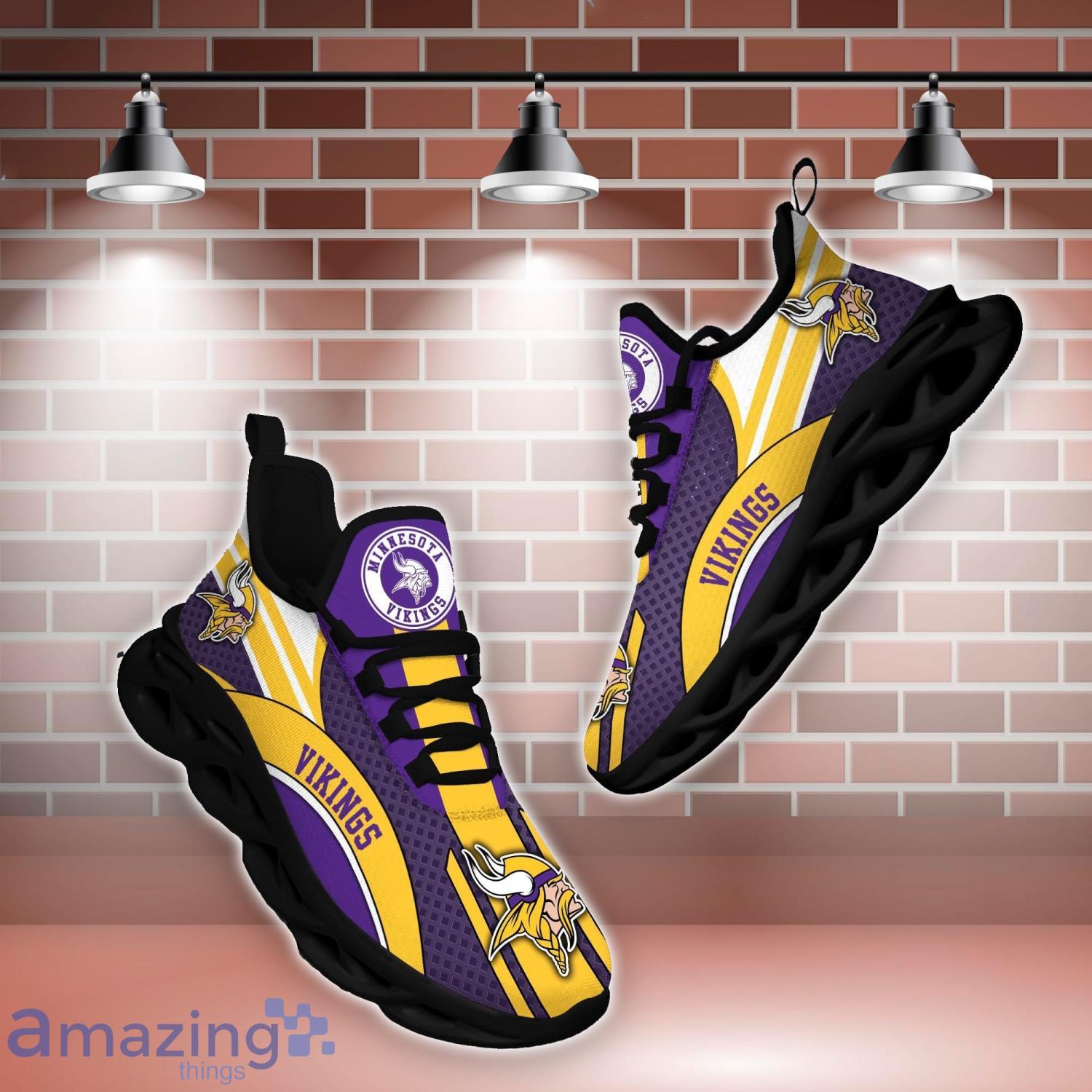 Minnesota Vikings NFL Clunky Sneakers Max Soul Shoes - Growkoc