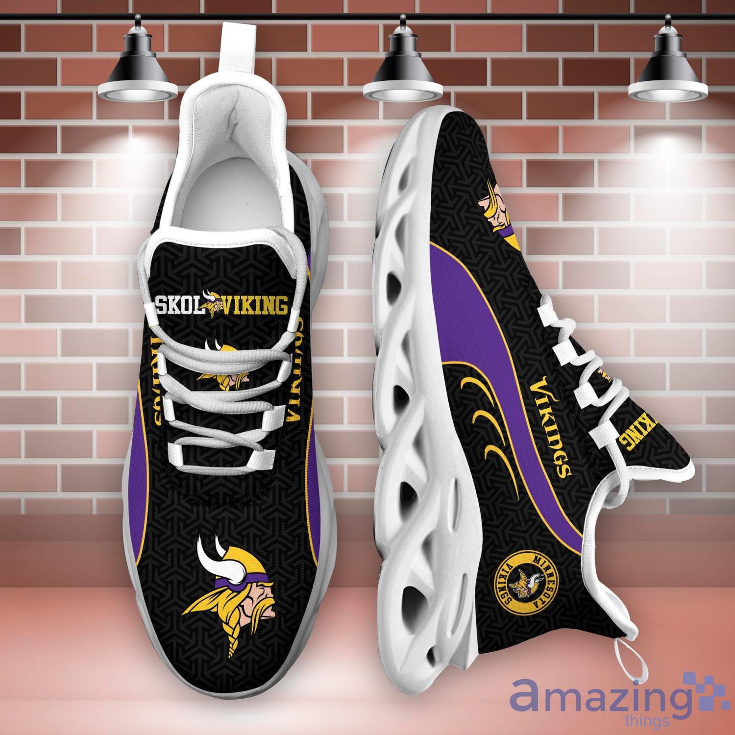 Minnesota Vikings NFL Clunky Sneakers Max Soul Shoes - Growkoc