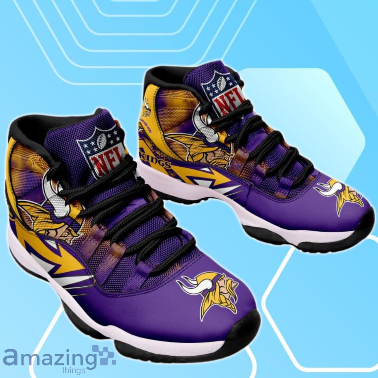 Minnesota Vikings Custom Name Air Jordan 11 Sneaker Shoes For