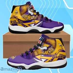 Minnesota Vikings NFL Premium Air Jordan 11 Sneaker Custom Name Product Photo 1
