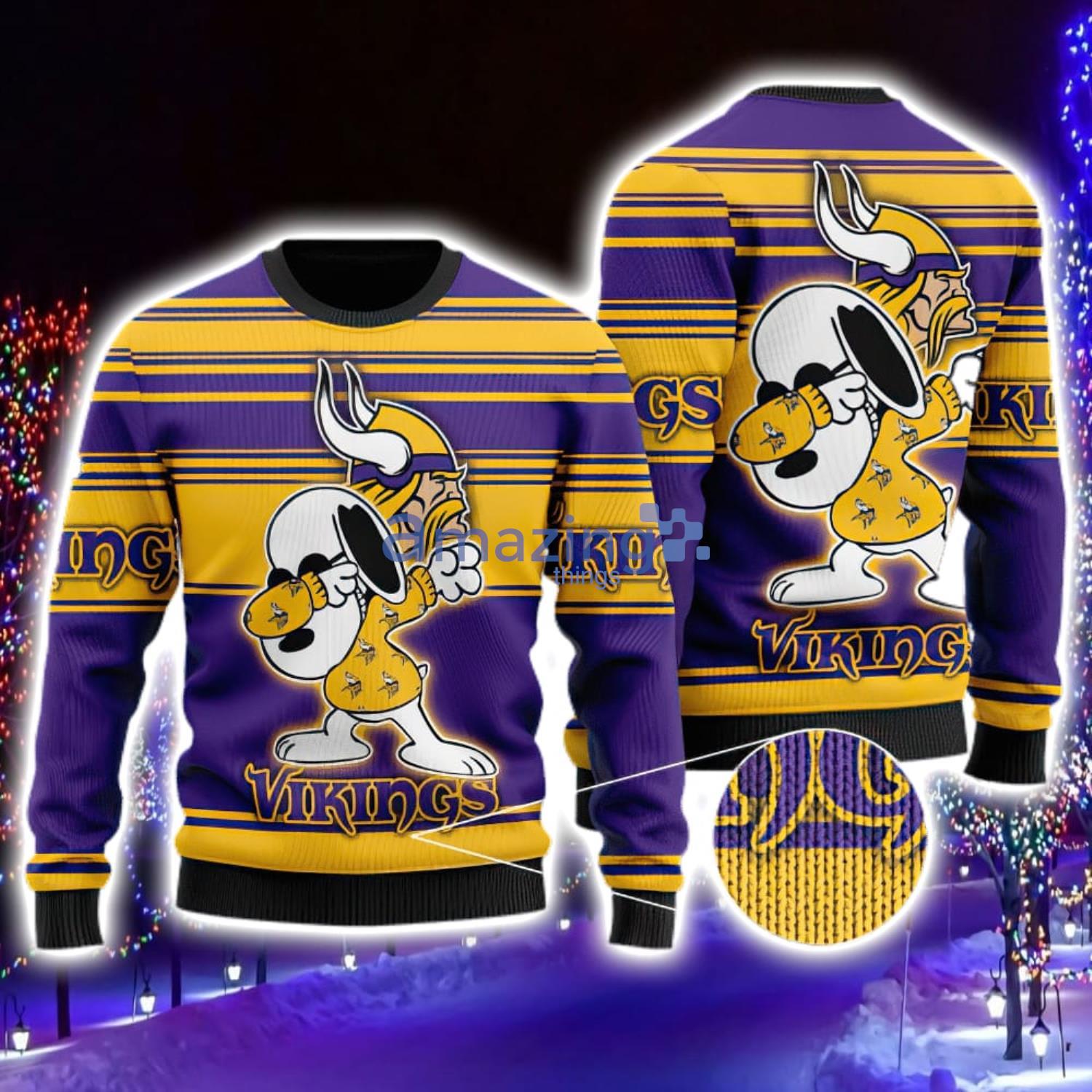 Minnesota Vikings Snoopy Dabbing Ugly Christmas Sweater - Trends