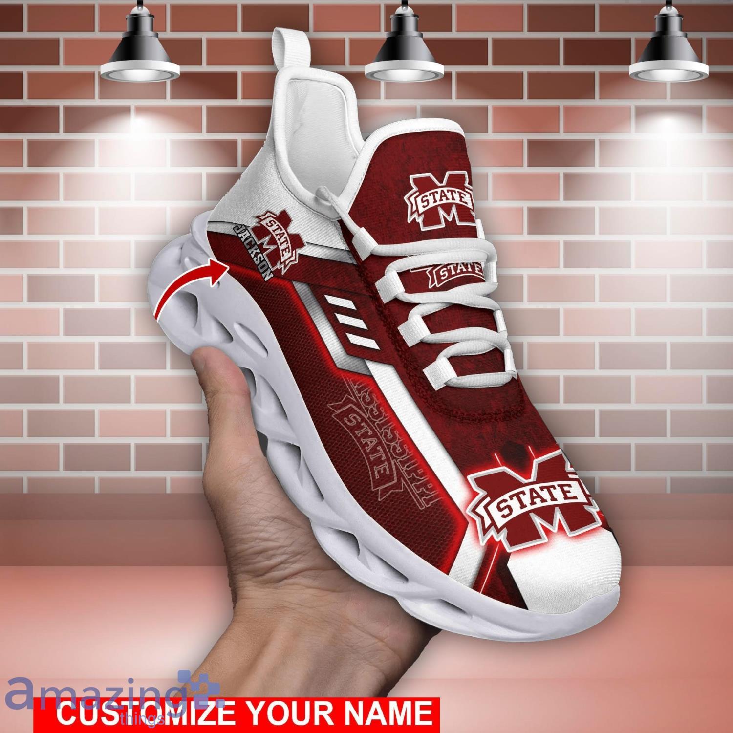 Mississippi State Bulldogs NCAA1 Max Soul Shoes Custom Name Sports Sneakers For Fans Product Photo 1