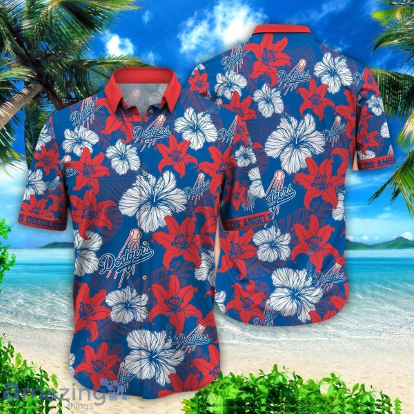 Dodgers Hawaiian Shirt LA Dodgers Blue Trees Hawaiian Shirt