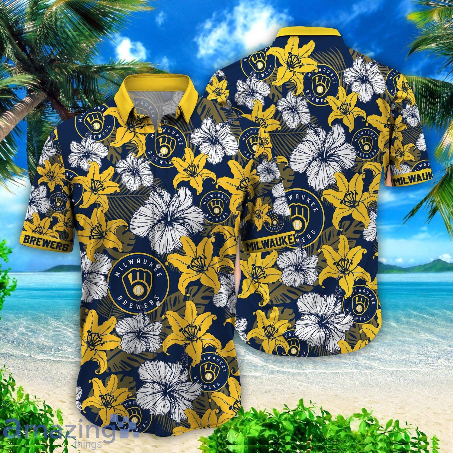 MLB Milwaukee Brewers Tropical Hibiscus Hawaiian Shirt For Sport Fans