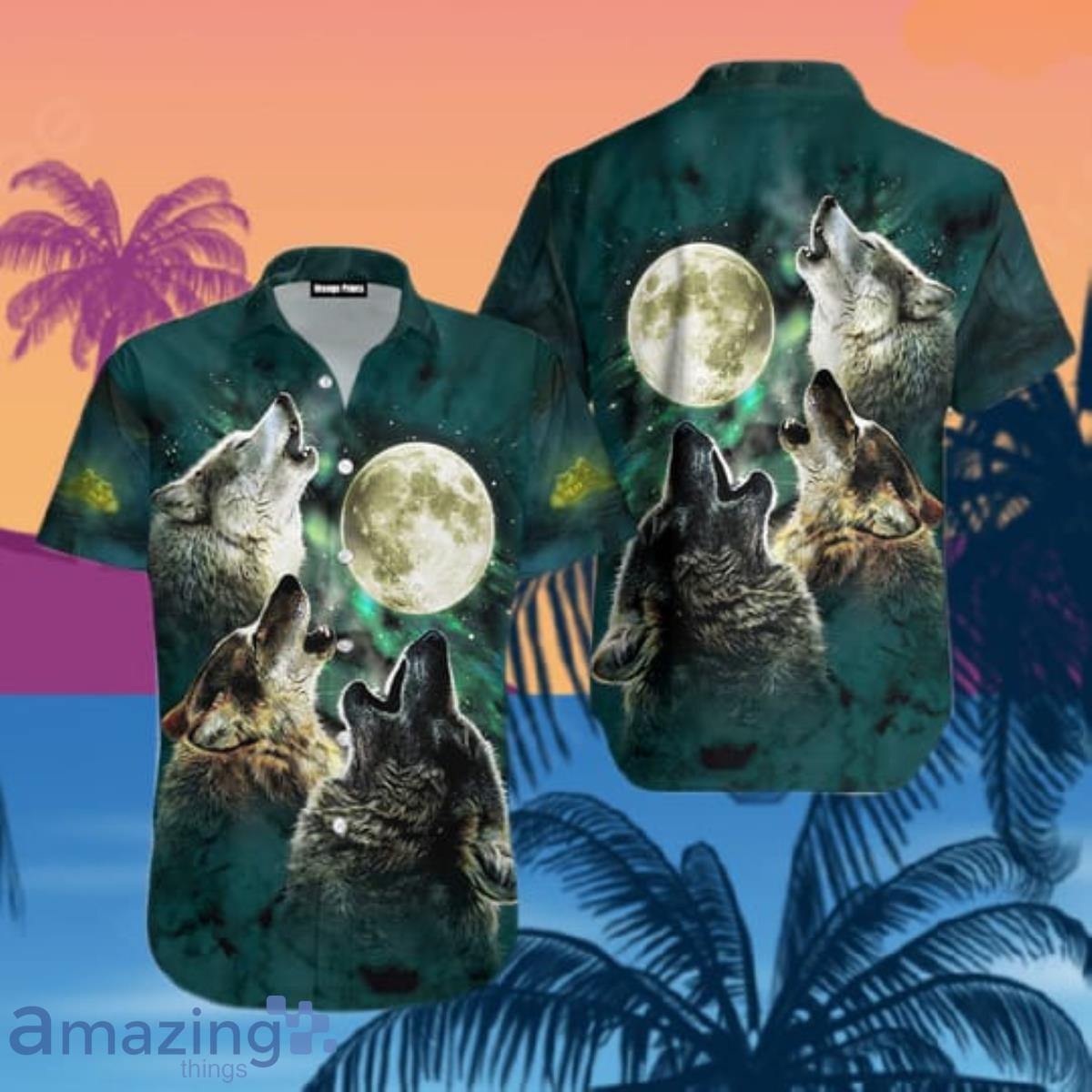 Native American Wolfs Moon Hawaiian Shirt Best Gift For Men Women