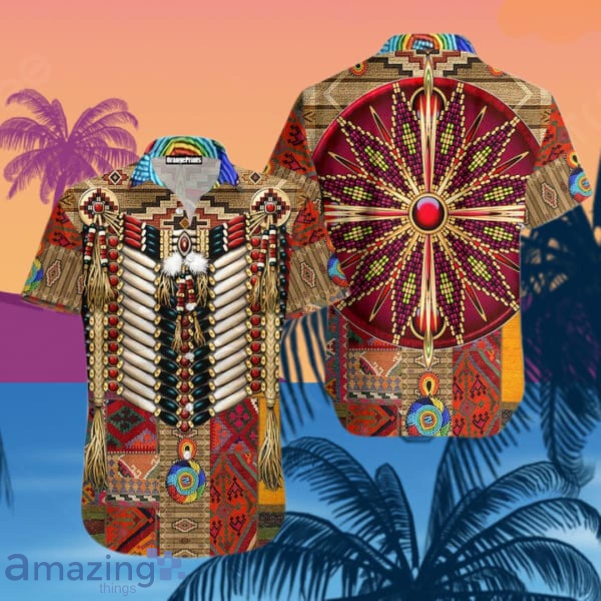 3D Native American Hawaii Shirt, Trendy Hawaiian Shirts For Men Print  Button Down Shirt - Trendy Aloha