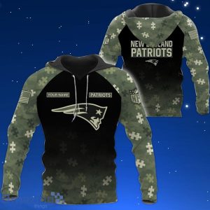 New England Patriots Autism T-Shirt 3D Hoodie Zip Hoodie Sweatshirt Custom Name For Fans Product Photo 1