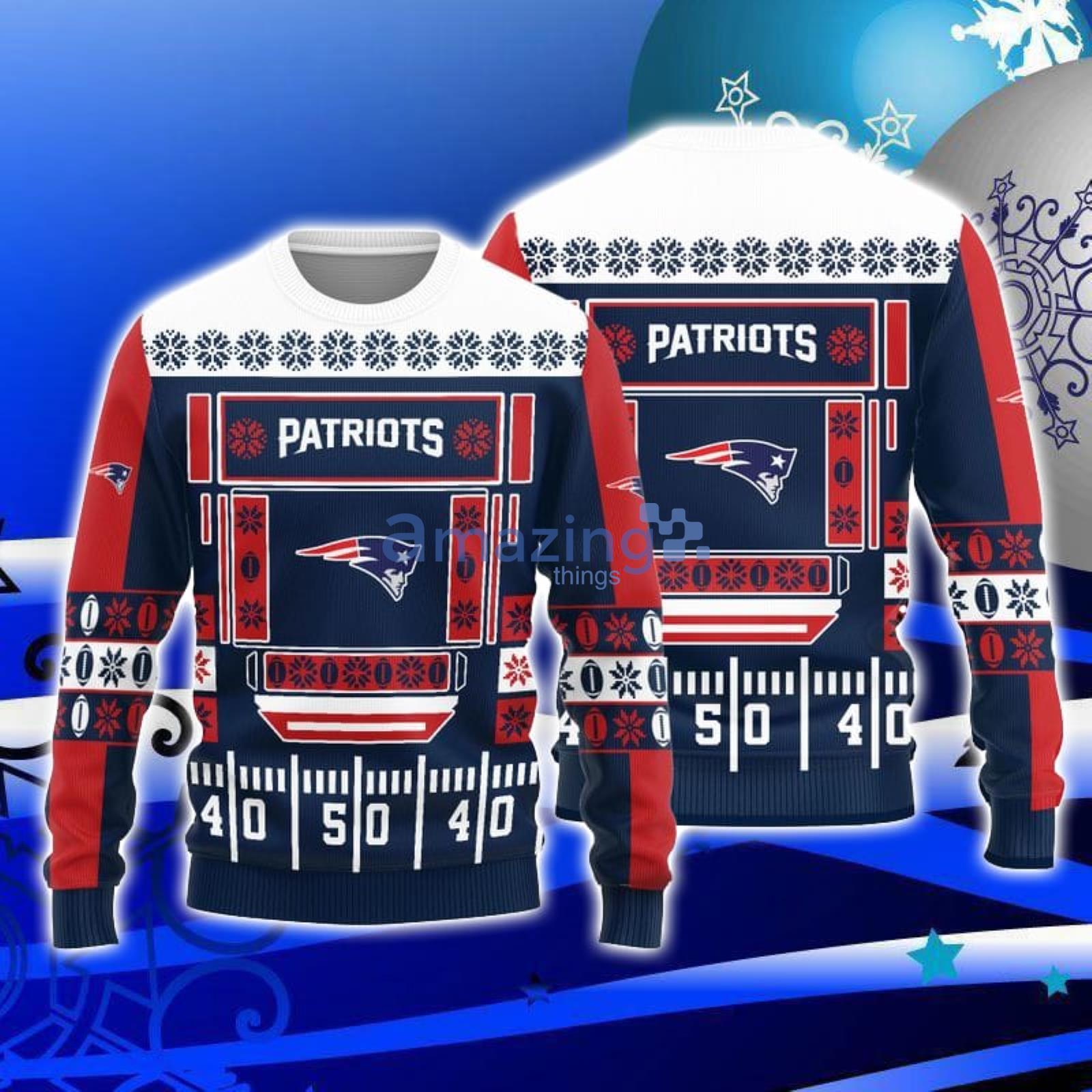 New England Patriots Christmas Bal Snowflake Pattern Winter Ugly Christmas  Sweater