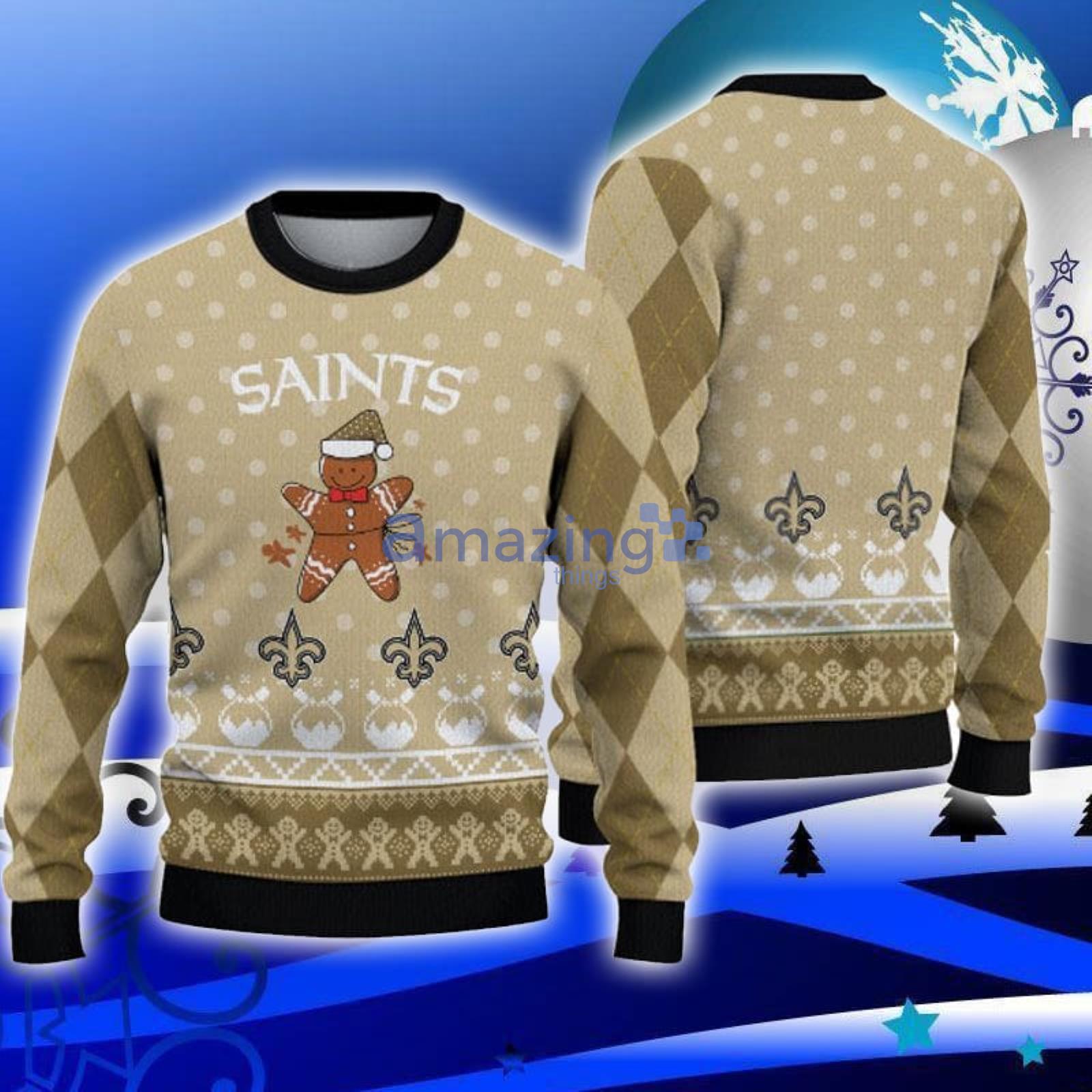 New Orleans Saints Ugly Christmas Sweater Holiday Party Saints Fans -  T-shirts Low Price