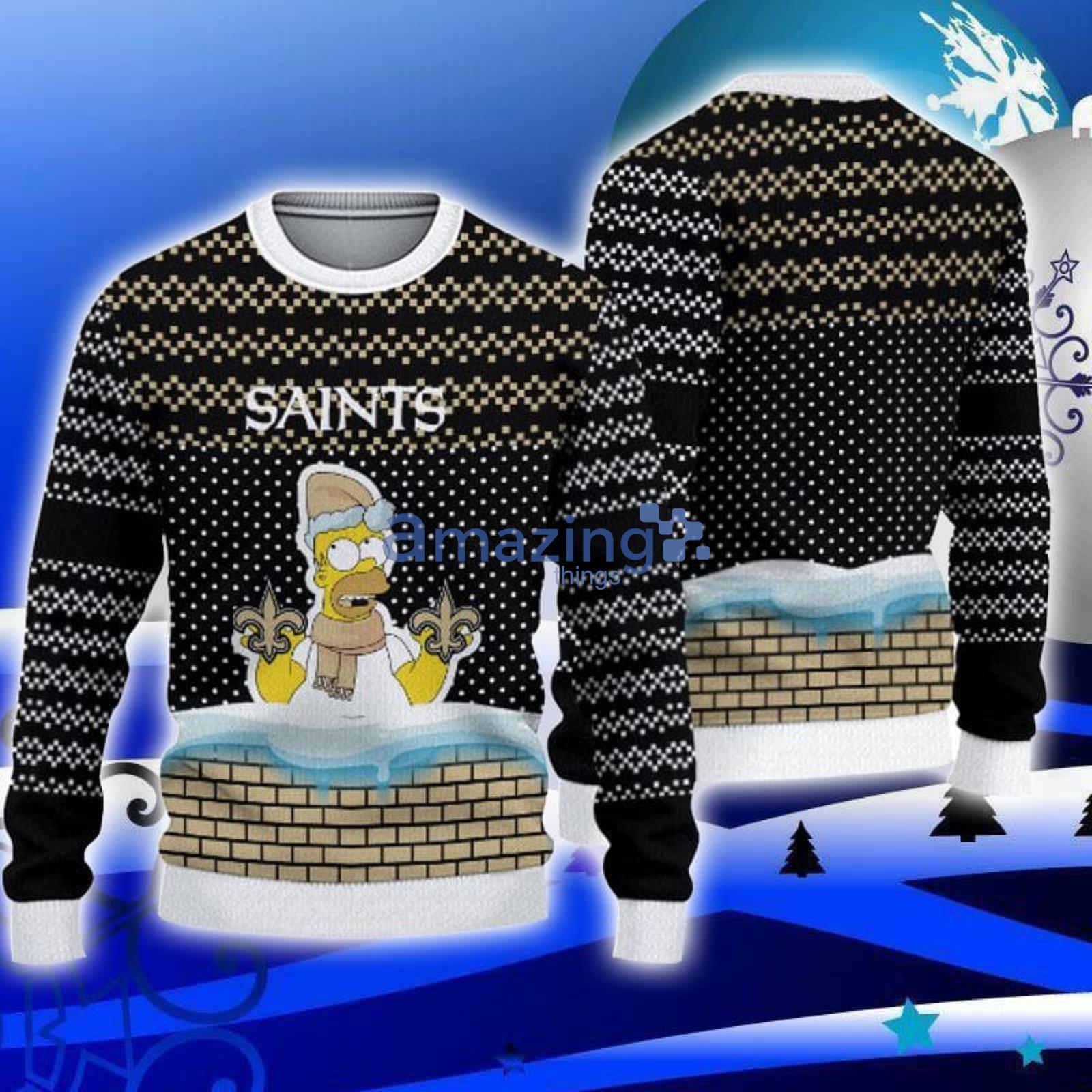 New Orleans Saints Christmas Sweater Simpson Cute Ugly Christmas Sweater Product Photo 1